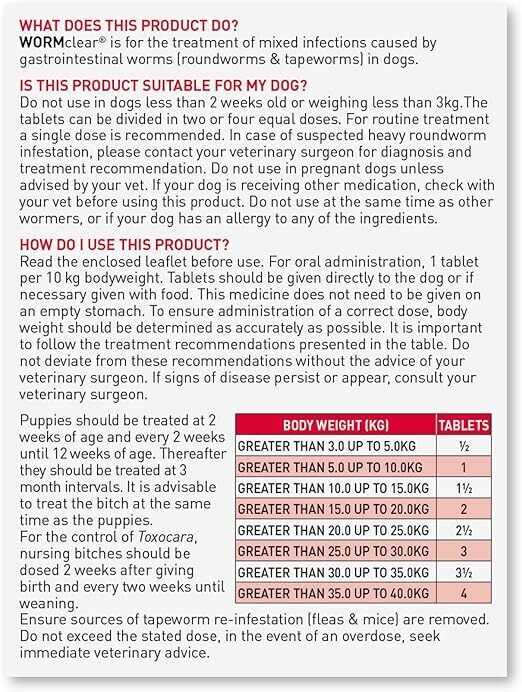 Beaphar WORMclear Dog Up To 20kg