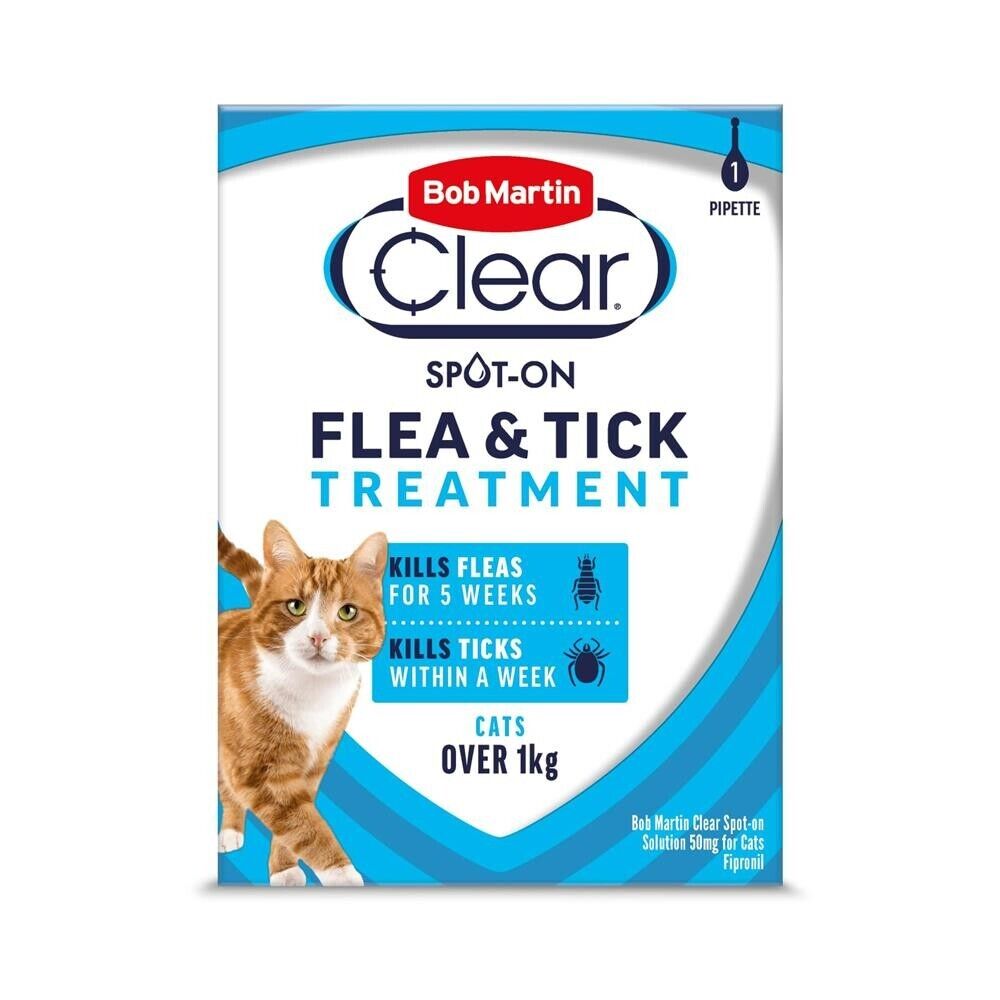 Bob Martin Clear Spot On Flea & Tick Killer Treatment Cats Dogs Kittens Puppies