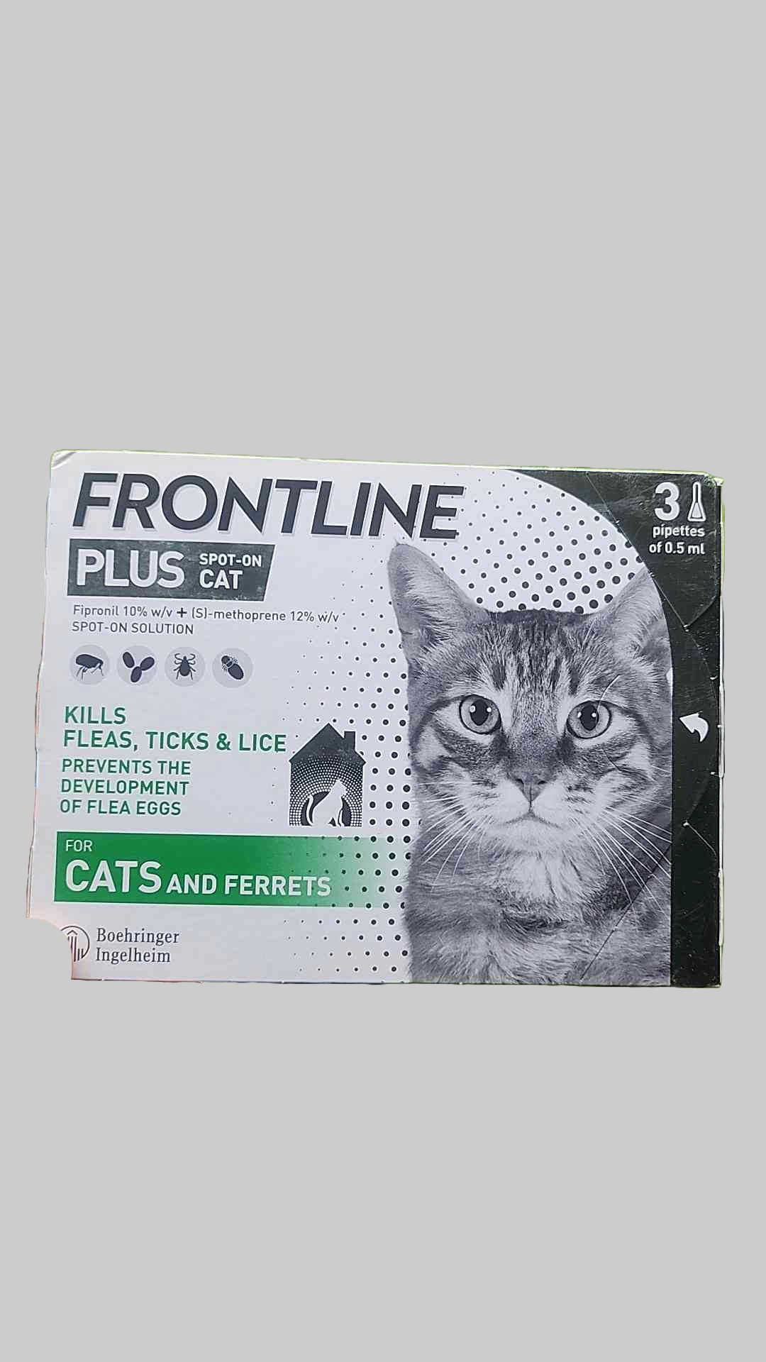 FRONTLINE Plus Cat Flea & Tick x3