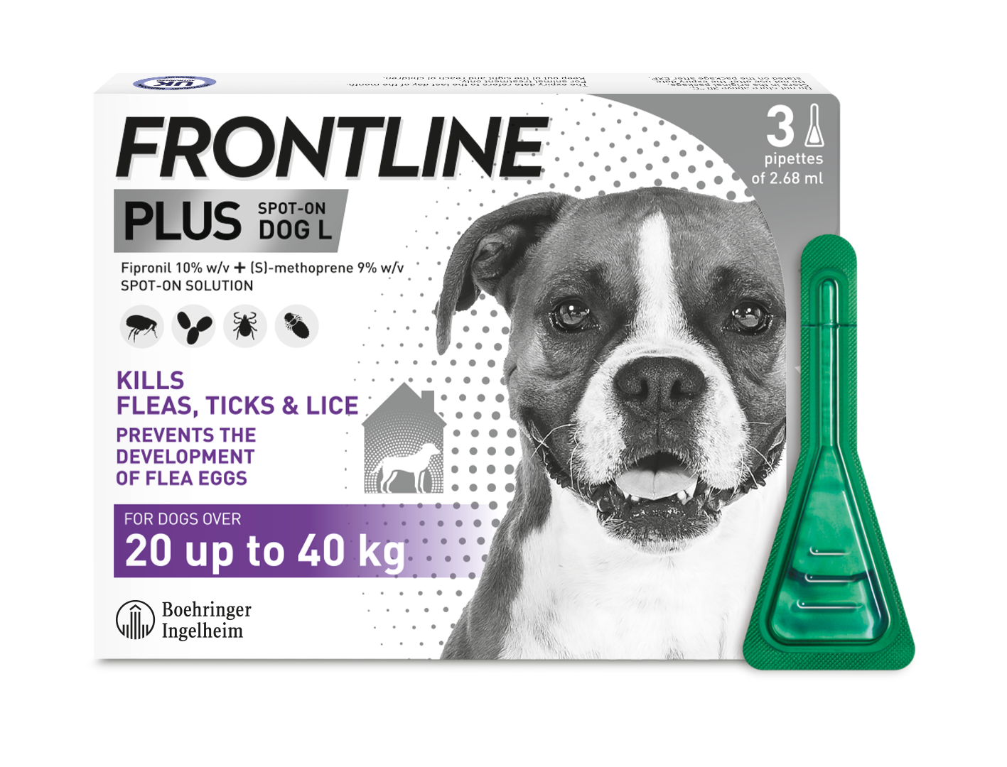 FRONTLINE Plus Flea and Tick - Large Dogs 3pips