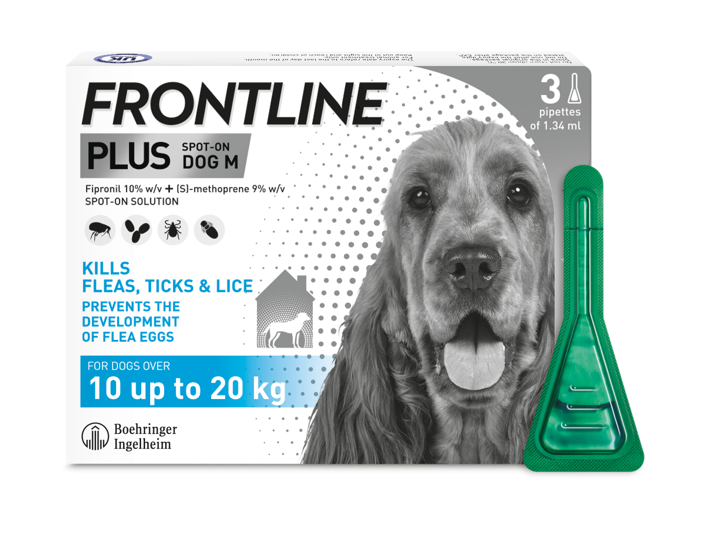 Frontline Plus Flea & Tick for Medium Dogs - 3 Pips