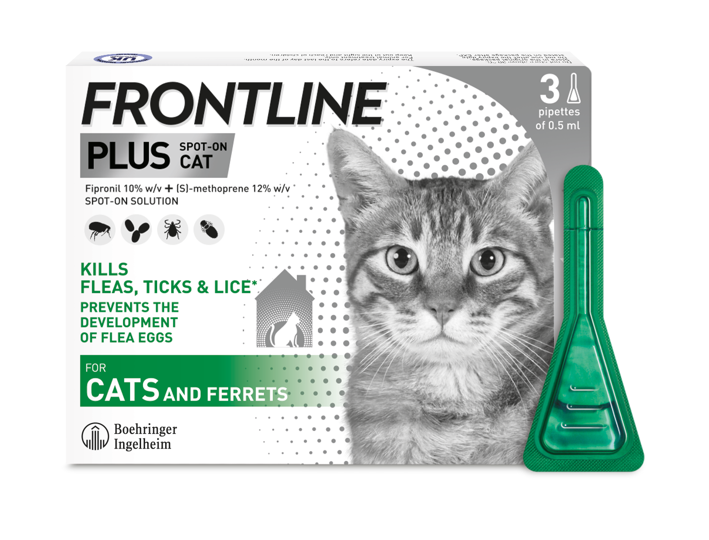 FRONTLINE Plus Flea & Tick x3 For cats